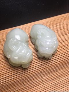 和田玉貔貅一对